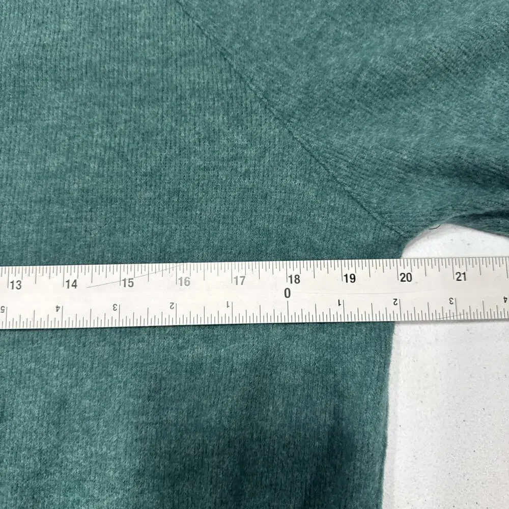 Cherish Knit Sweatshirt Top Long Ballon Sleeve Pullover Womens Size S Green